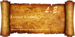 Luzsa Elemér névjegykártya