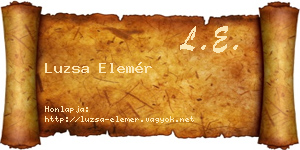 Luzsa Elemér névjegykártya